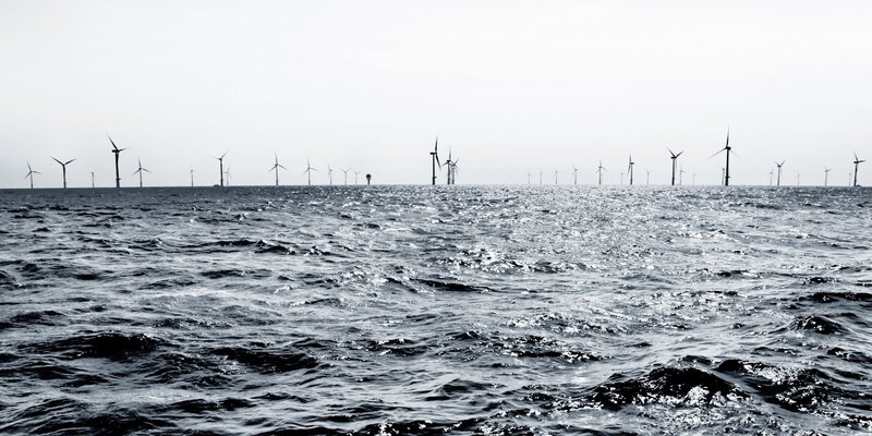 Bild des Prinses Amalia Windparks vor der Küste der Niederlande.