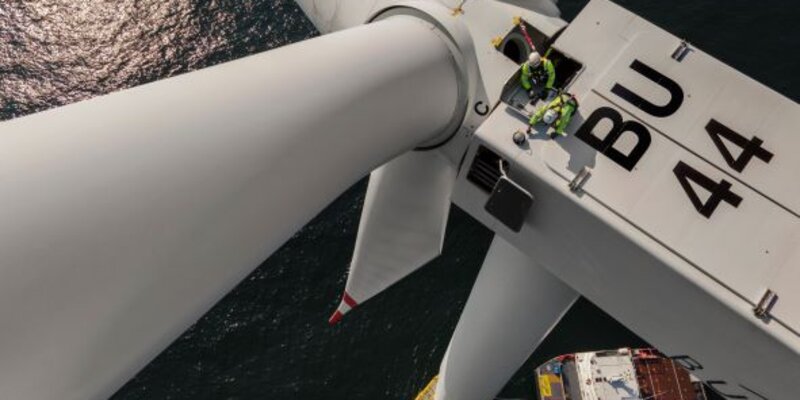 Offshore Windenergieanlage von oben